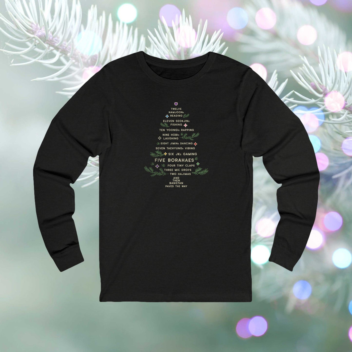 OT7 Long Sleeve Shirt - 12 Days of Bangtan - Retro Fanmade BTS Merch - Soft Unisex T-Shirt