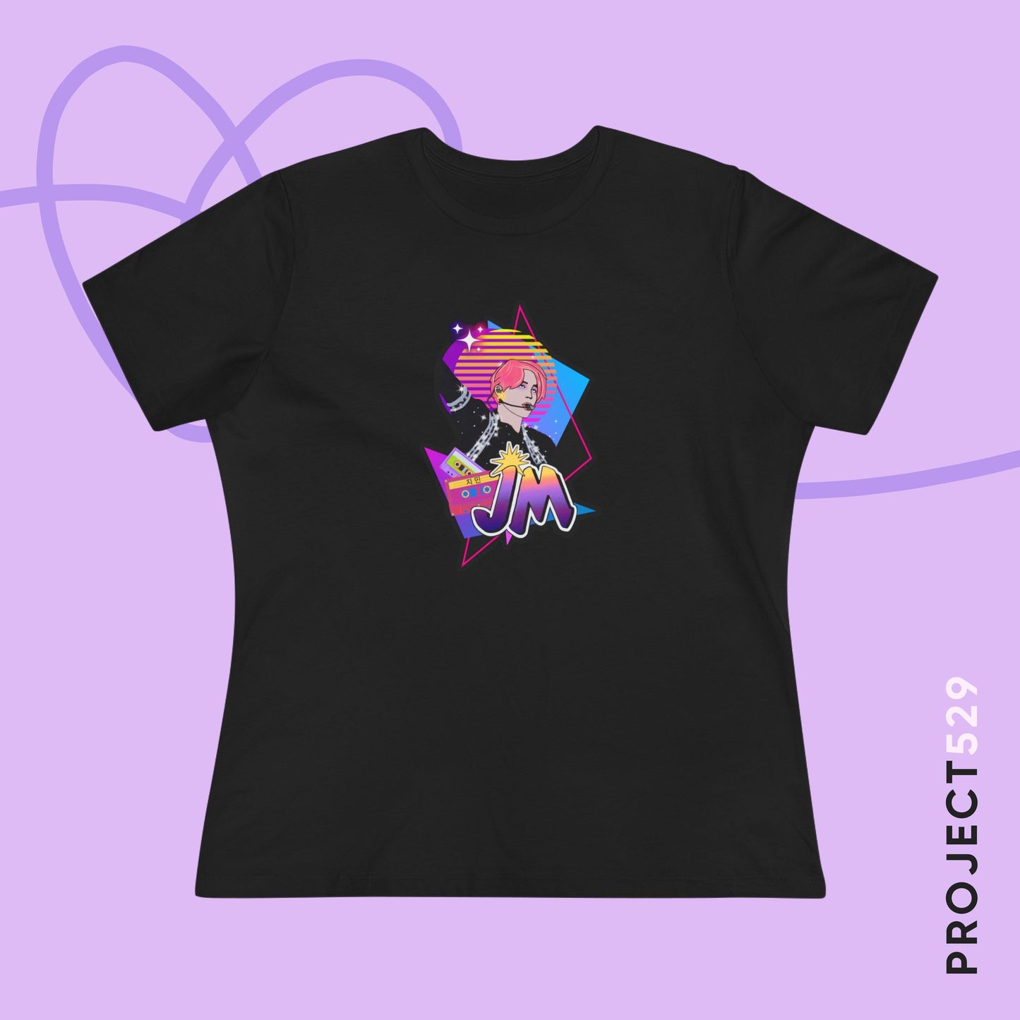 Jimin 1980s Retro Series Women's Relaxed Jersey Short Sleeve Tee