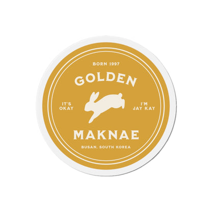 Golden Maknae Badge Series Die-Cut Magnet