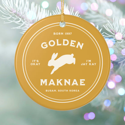 Golden Maknae Badge Series Ceramic Ornament