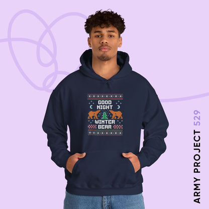 Taehyung Hoodie - Good Night Winter Bear - Fanmade BTS Merch - Cozy Unisex Sweatshirt