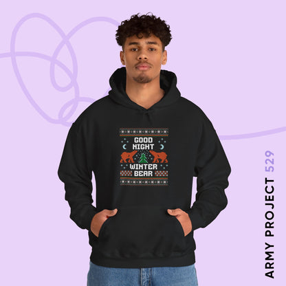 Taehyung Hoodie - Good Night Winter Bear - Fanmade BTS Merch - Cozy Unisex Sweatshirt