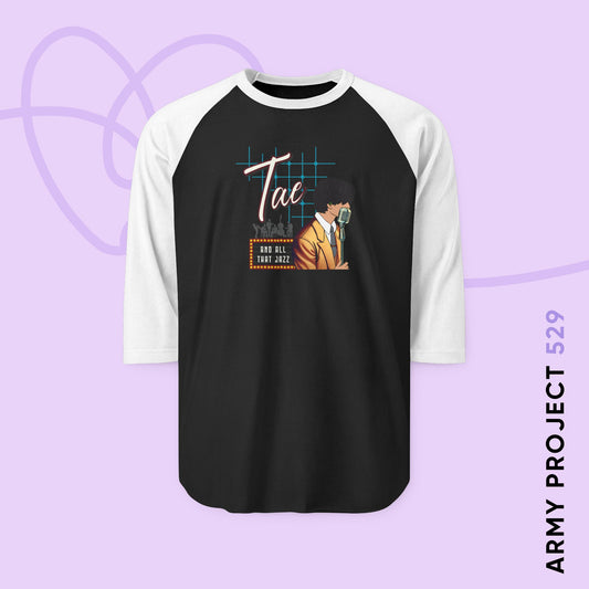 Taehyung Baseball Tee - Fanmade BTS Retro Series - 50s Vintage Aesthetic - 3/4 Sleeve Unisex T-Shirt