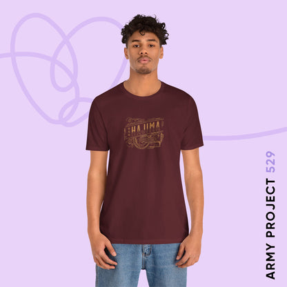 Yoongi Short Sleeve Shirt - Woodcarving Hajima (Bronze) - Fanmade BTS Merch - Unisex Jersey T-Shirt