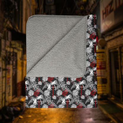 Tropical Chopsticks Fleece Sherpa Blanket