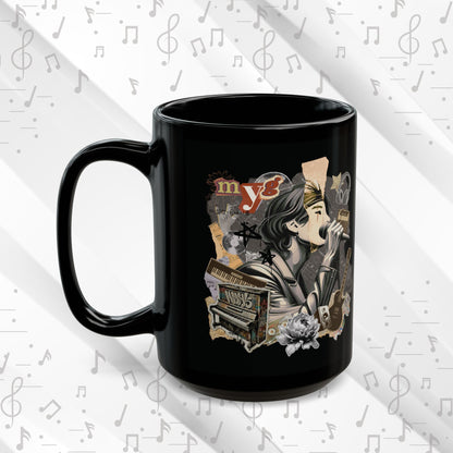 Yoongi Coffee Mug - Fanmade BTS Retro Series - 2010s Rock Aesthetic - 15 oz Ceramic