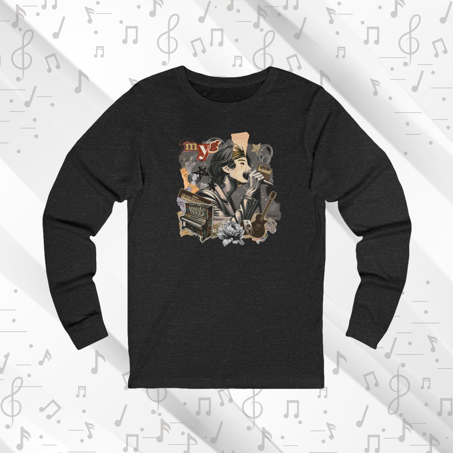 Yoongi Long Sleeve Shirt - Fanmade BTS Retro Series - 2010s Rock Aesthetic - Soft Unisex T-Shirt