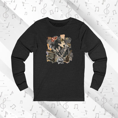 Yoongi Long Sleeve Shirt - Fanmade BTS Retro Series - 2010s Rock Aesthetic - Soft Unisex T-Shirt