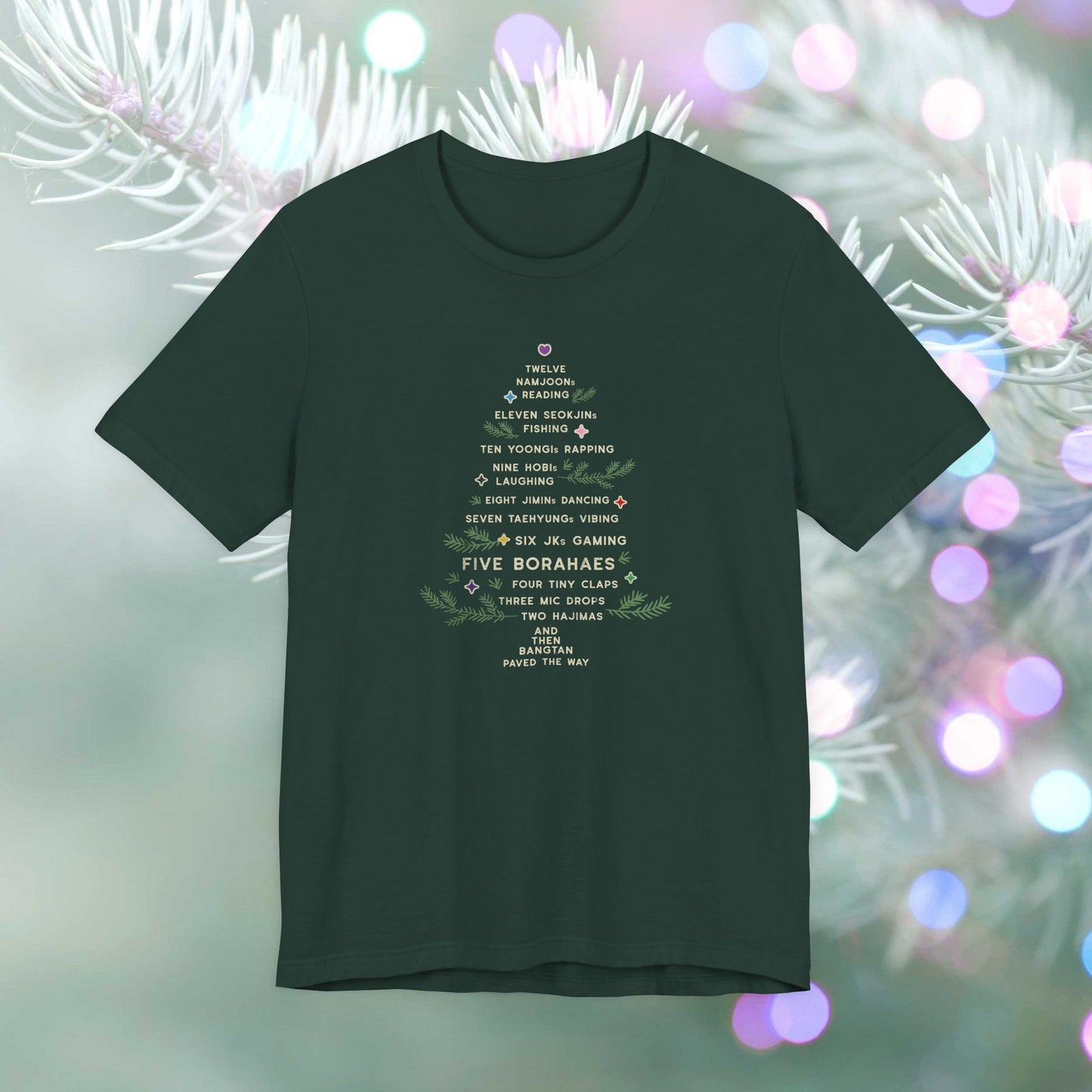 OT7 Short Sleeve Shirt - 12 Days of Bangtan - Fanmade BTS Merch - Unisex Jersey T-Shirt