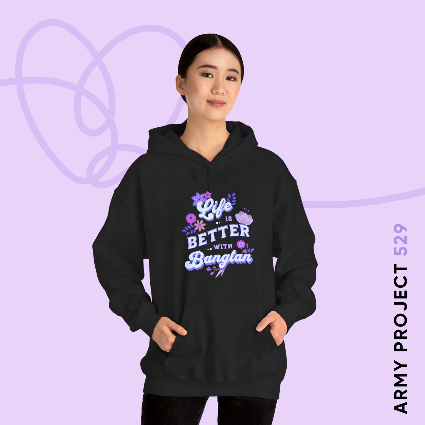 OT7 Hoodie - Life is Better with Bangtan - Fanmade BTS Merch - Cozy Unisex Sweatshirt