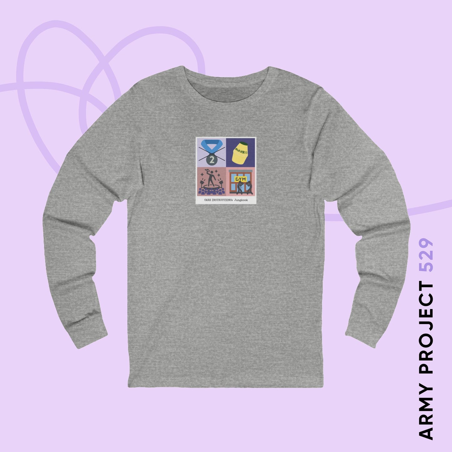 Jung Kook Long Sleeve Shirt - Funny Fanmade BTS Merch - Care Instructions - Soft Unisex T-Shirt
