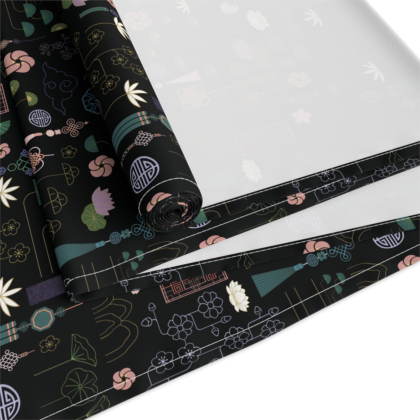 Norigae Night Garden Table Runner - Elegant K-Pop Home Decor - Cotton Twill or Polyester