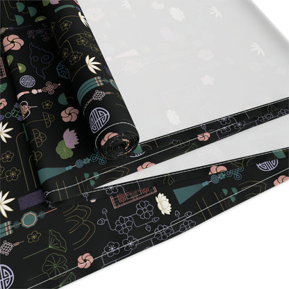 Norigae Night Garden Table Runner - Elegant K-Pop Home Decor - Cotton Twill or Polyester