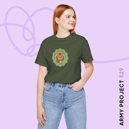 Taehyung Short Sleeve Shirt - Cute Fanmade BTS Merch - Tae Tae's Strawberry Tarts - Soft Unisex T-Shirt