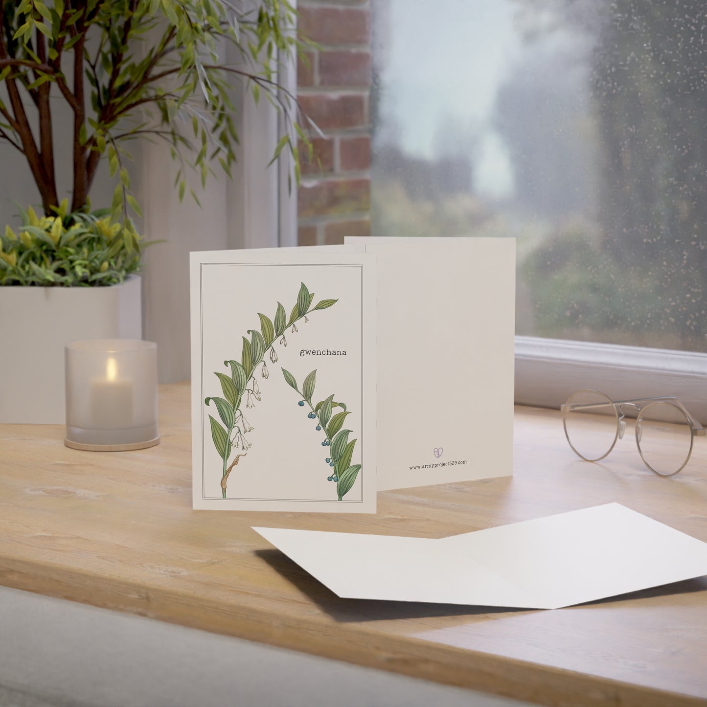 Fanmade BTS Greeting Card - "Gwenchana" Encouragement Card - Vintage Floral Artwork