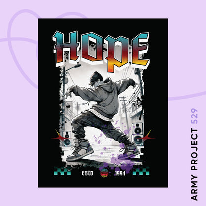 Hobi Wall Art - Fanmade BTS Retro Series - 90s Hip-Hop Aesthetic - Matte Poster