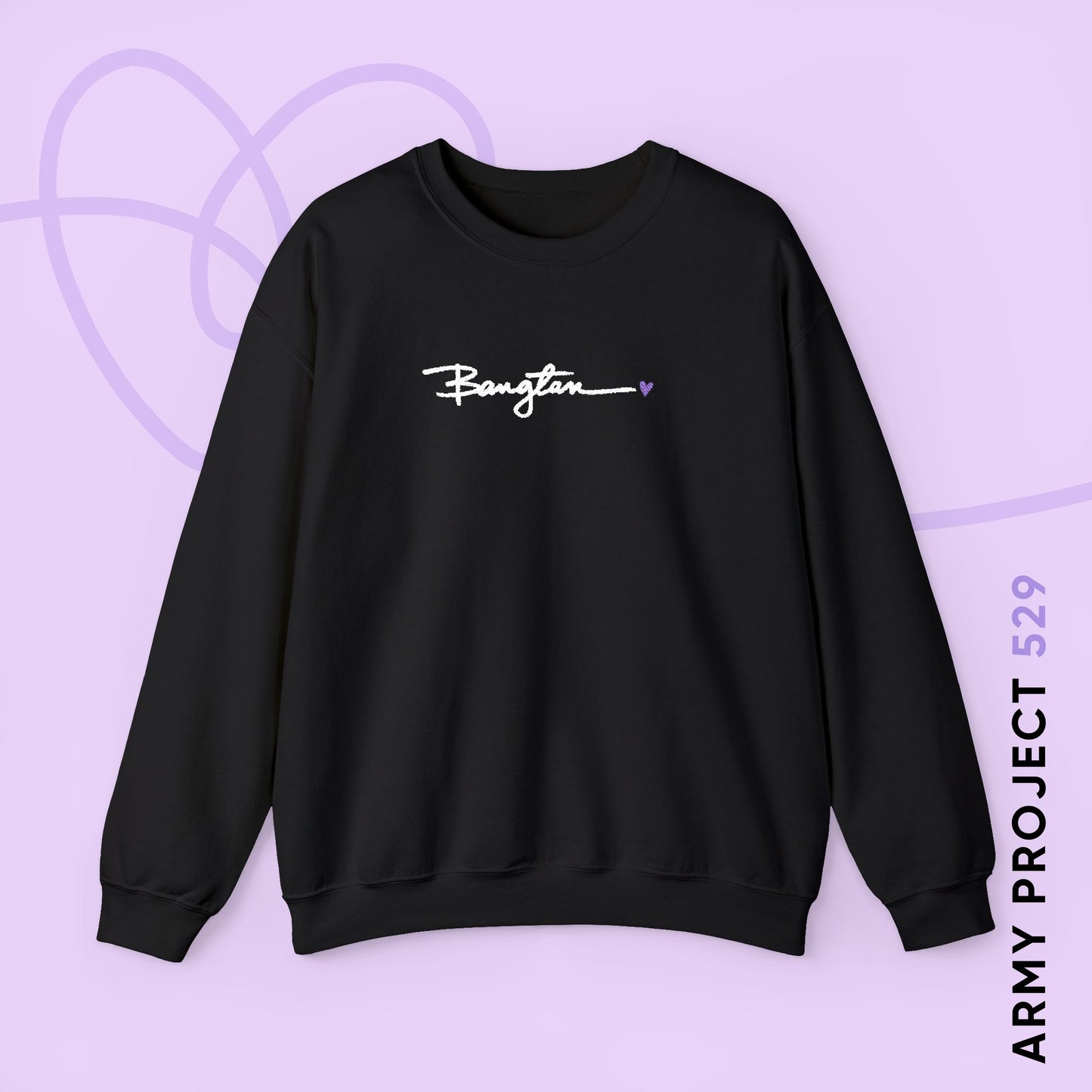 OT7 Sweatshirt - Embroidered Handwritten Bangtan - Fanmade BTS Merch - Cozy Unisex Crewneck