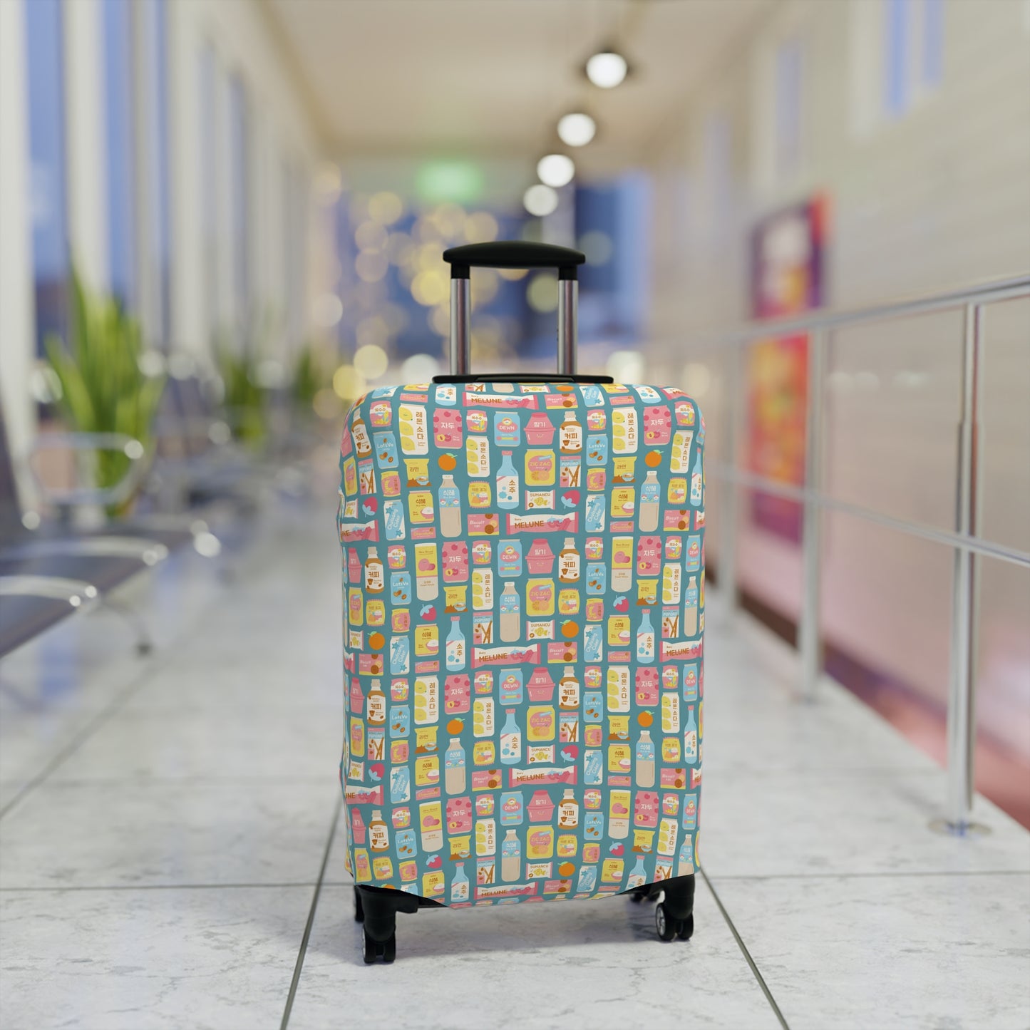 Sweet Pastel Korean Snacks Luggage Cover