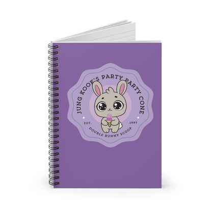 Jung Kook Notebook - Cute Fanmade BTS Merch - Jung Kook's Party Party Cone - Spiral Journal