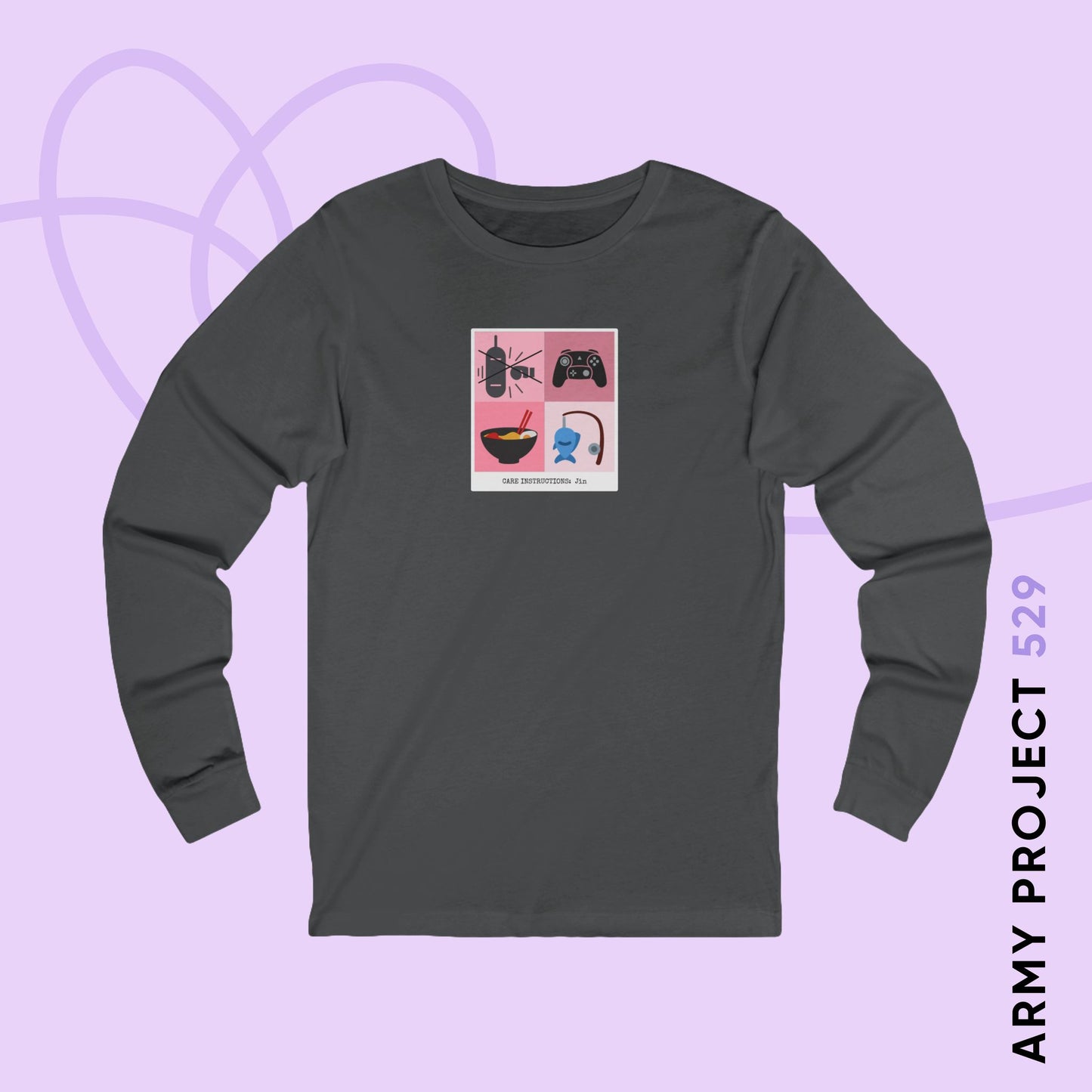 Jin Long Sleeve Shirt - Funny Fanmade BTS Merch - Care Instructions - Soft Unisex T-Shirt