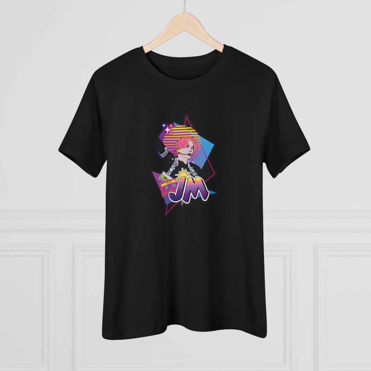 Jimin Women's Tee - BTS Fanmade Retro Series - 80s Pop Aesthetic - Soft Jersey T-Shirt