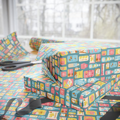 Sweet Pastel Korean Snacks Wrapping Paper - Cute K-Pop Gift Wrap