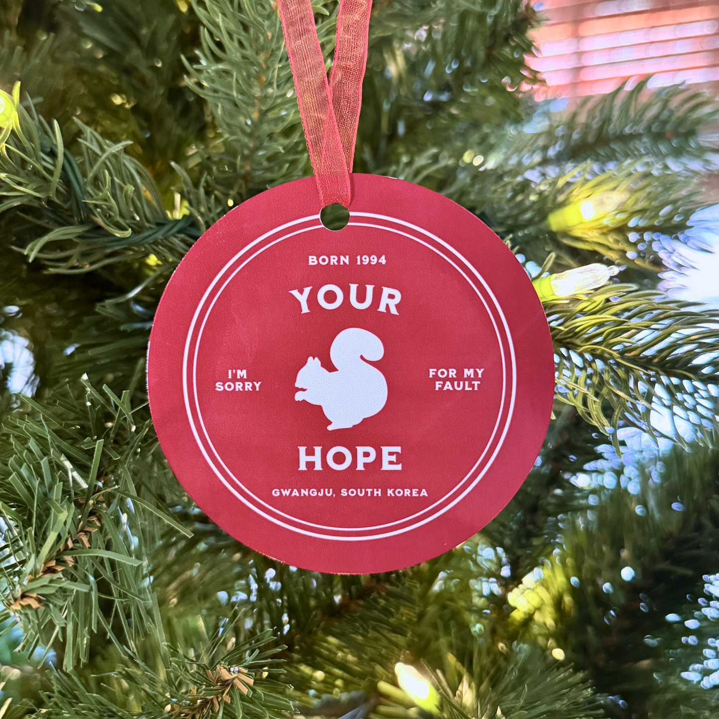Hobi Holiday Ornament - Fanmade BTS Nickname Merch - I'm Your Hope - Durable Aluminum