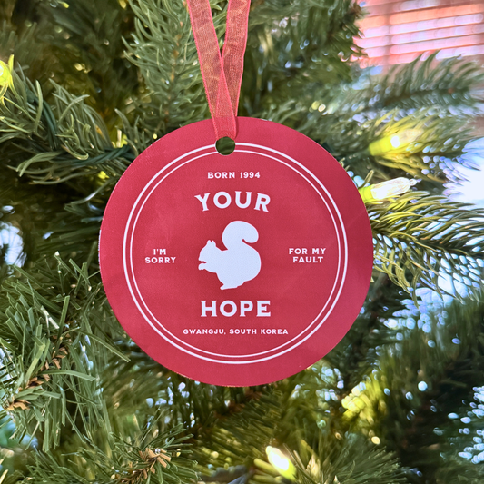 Hobi Holiday Ornament - Fanmade BTS Nickname Merch - I'm Your Hope - Durable Aluminum