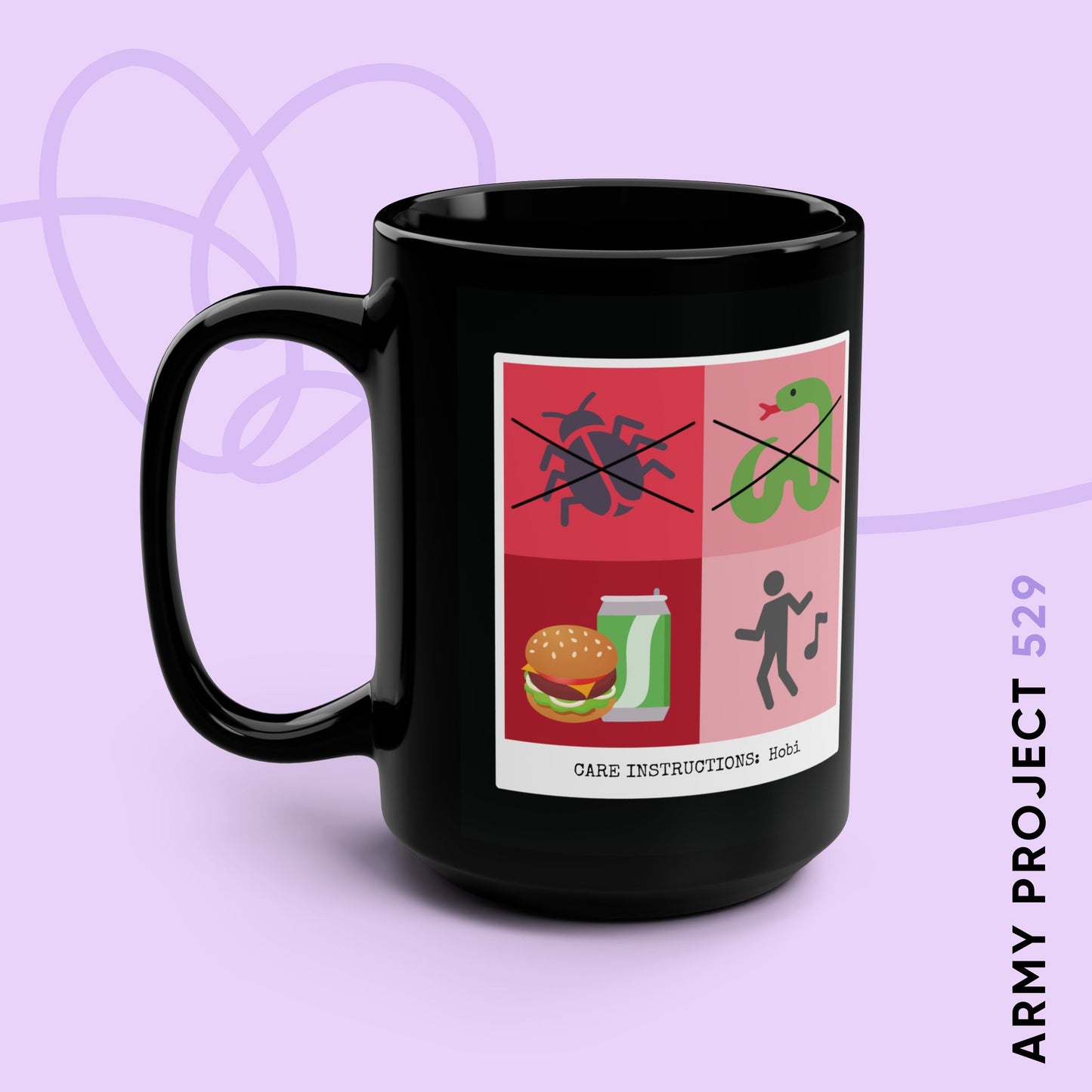 Hobi Coffee Mug - Funny Fanmade BTS Merch - Care Instructions - 15 oz Ceramic