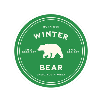 Taehyung Vinyl Sticker - Fanmade BTS Nickname Merch - Winter Bear - Permanent Adhesive