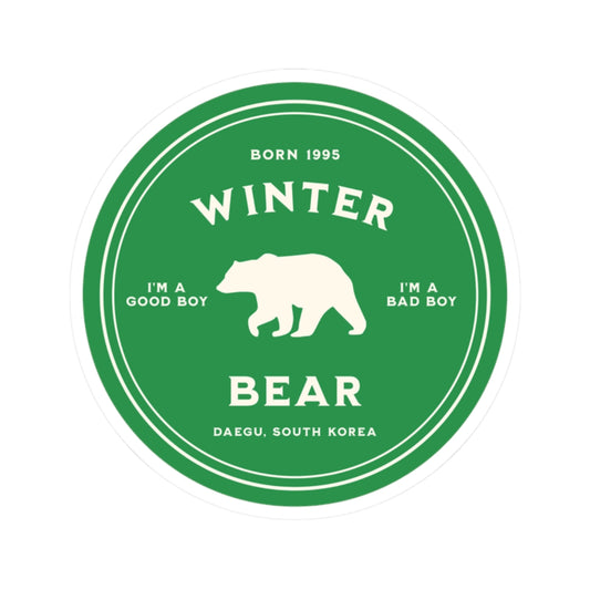Taehyung Vinyl Sticker - Fanmade BTS Nickname Merch - Winter Bear - Permanent Adhesive