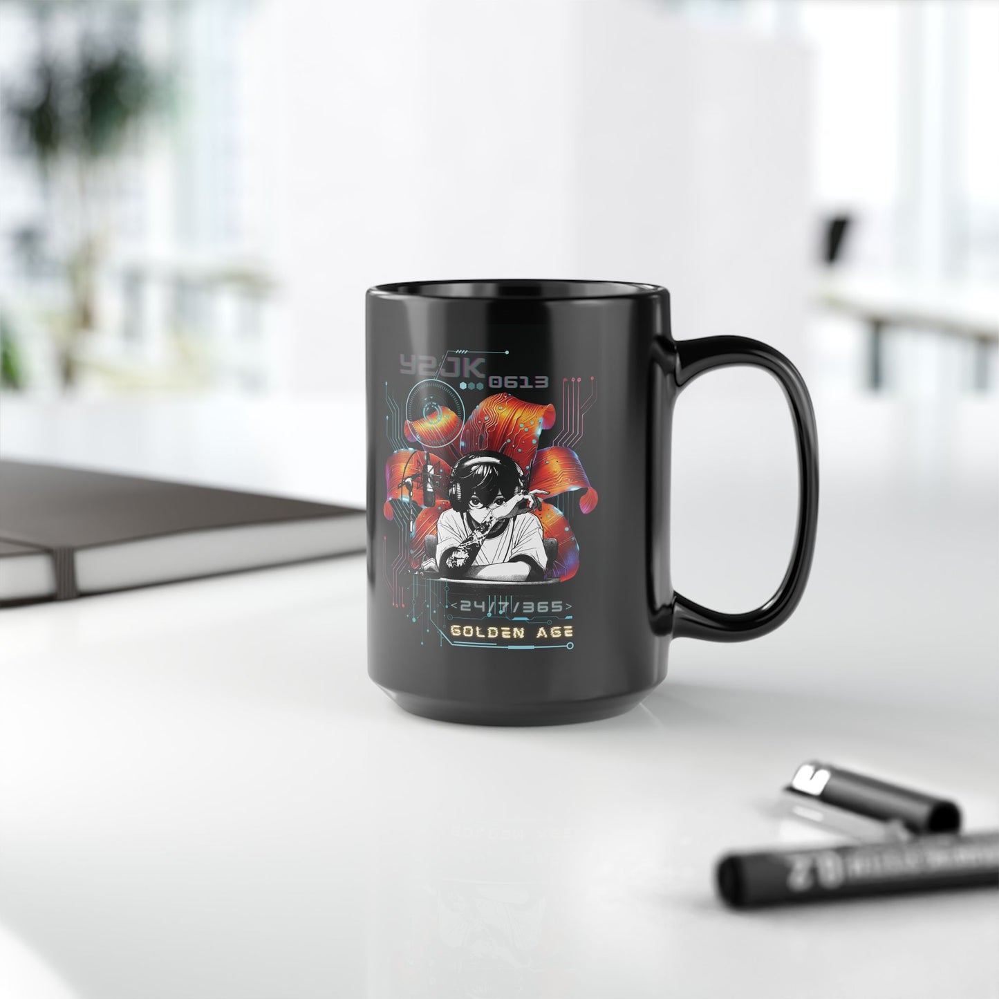 Jungkook Y2JK 1990s Retro Series 15 oz Black Coffee Mug