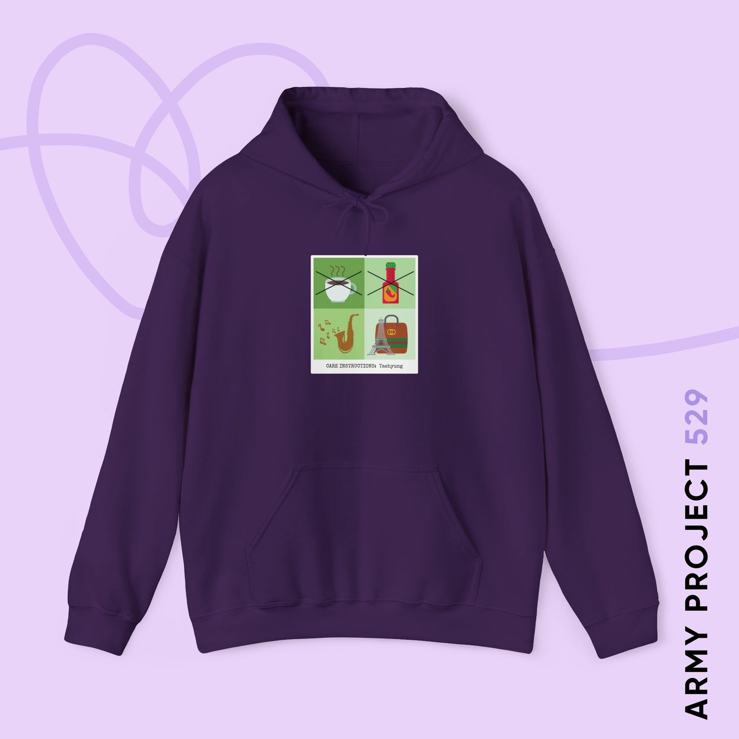Taehyung Hoodie - Funny Fanmade BTS Merch - Care Instructions - Cozy Unisex Sweatshirt