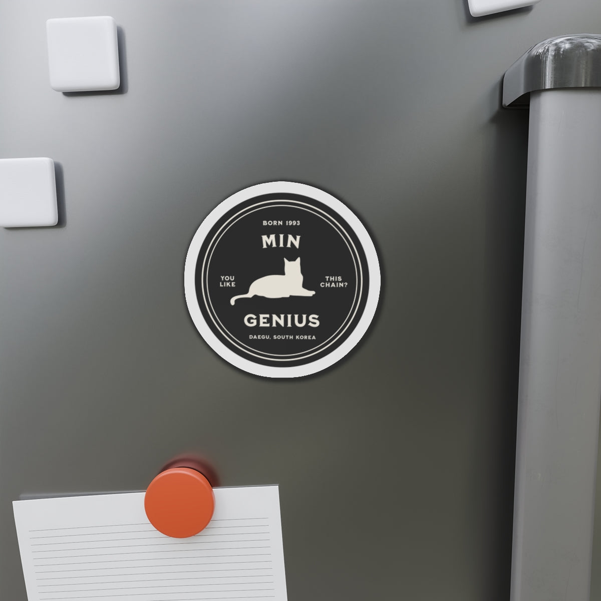 Min Genius Medallion Series Die-Cut Magnet