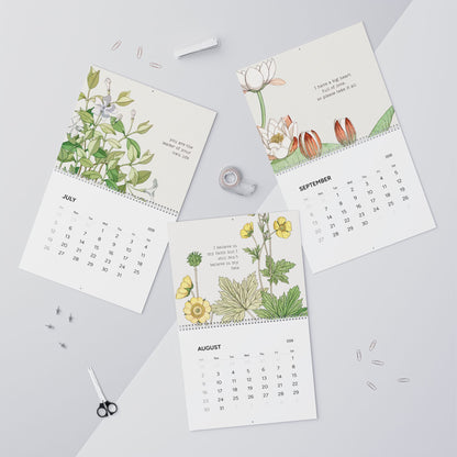 Fanmade BTS 2026 Wall Calendar - 'Bangtan in Bloom' Inspirational Quotes - Vintage Floral Artwork