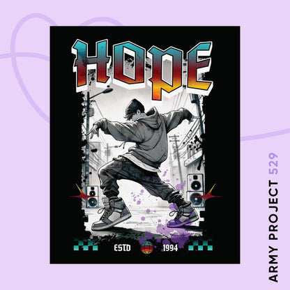 Hobi Wall Art - Fanmade BTS Retro Series - 90s Hip-Hop Aesthetic - Matte Poster