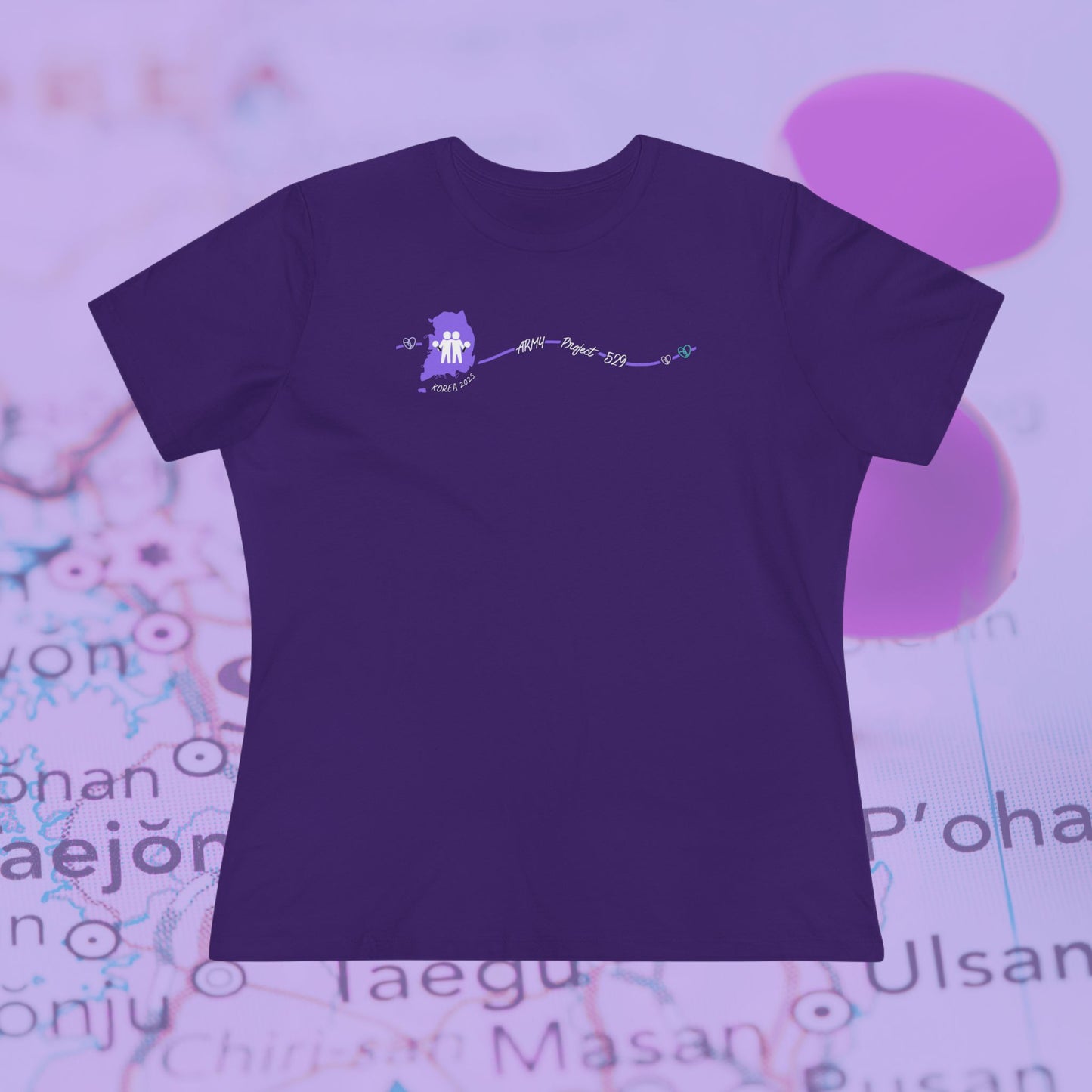 AP529 Korea Heartline Logo Women's Relaxed Jersey Short Sleeve Tee