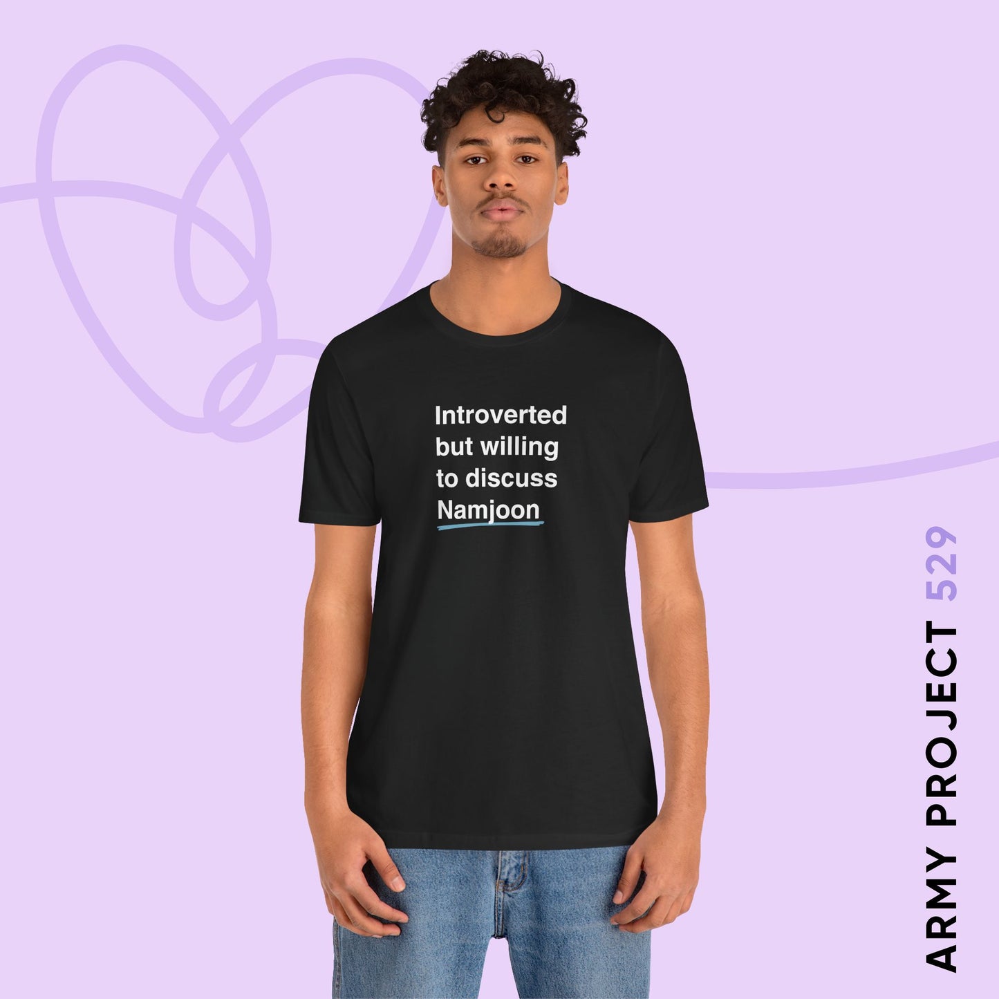 Namjoon Bias Shirt - Introverted But Willing to Discuss Namjoon - Fanmade BTS Merch - Unisex Jersey T-Shirt