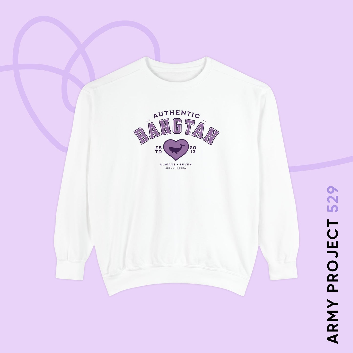 OT7 Sweatshirt - Bangtan Athletics - Fanmade BTS Merch - Unisex Garment-Dyed Sweatshirt