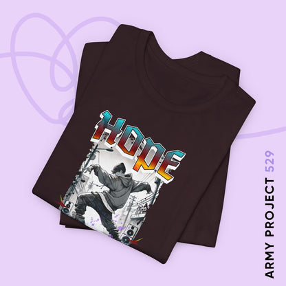 Hobi Short Sleeve Shirt - Fanmade BTS Retro Series - 90s Hip-Hop Aesthetic - Soft Unisex T-Shirt