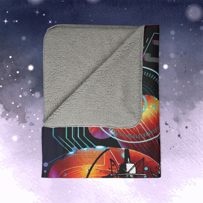 Jung Kook Throw Blanket - Retro Series - Y2K Gamer Aesthetic - Cozy Fleece Sherpa Blanket