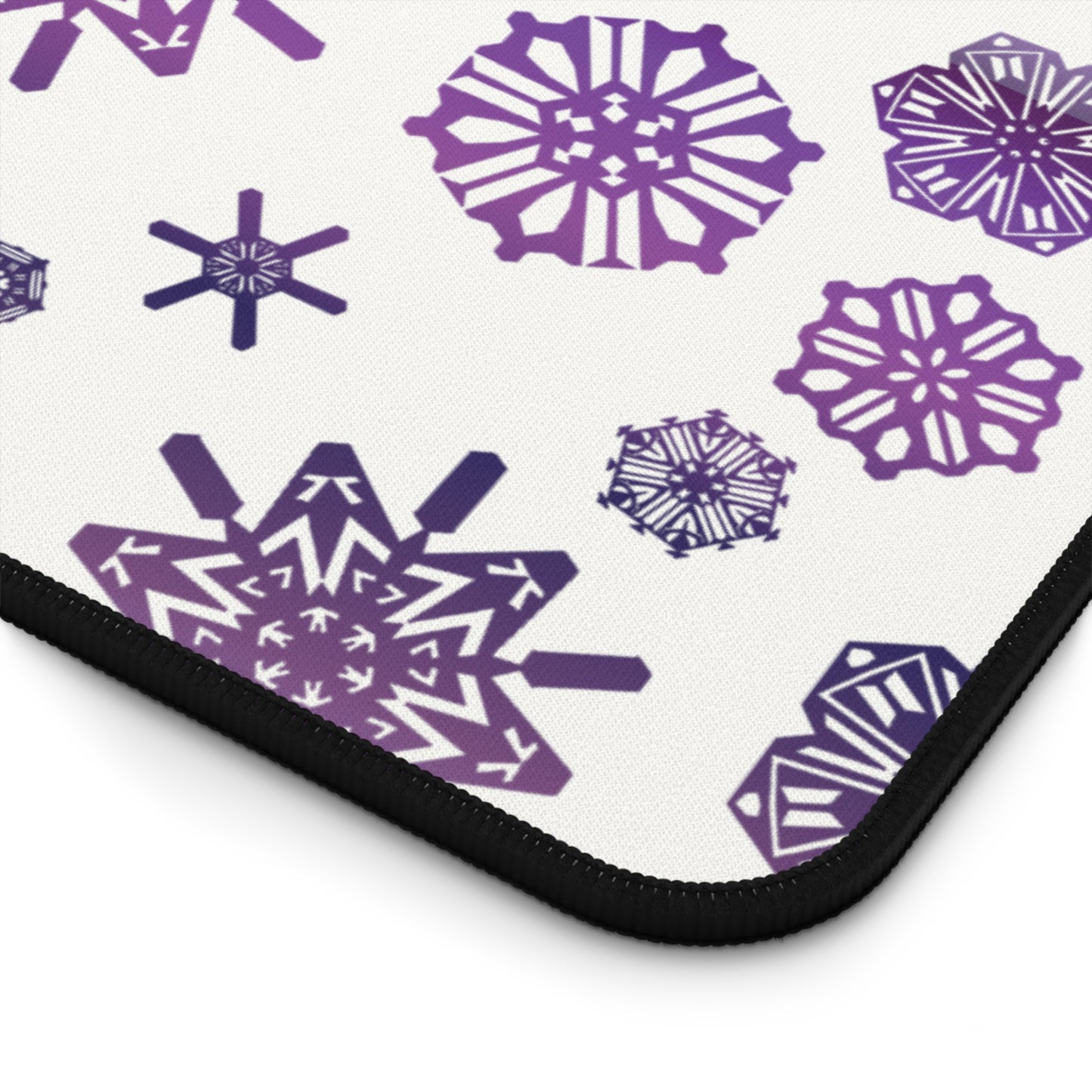 OT7 Desk Mat - Secret Snowflakes (White) - Fanmade BTS Desk Accessories