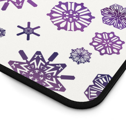 OT7 Desk Mat - Secret Snowflakes (White) - Fanmade BTS Desk Accessories