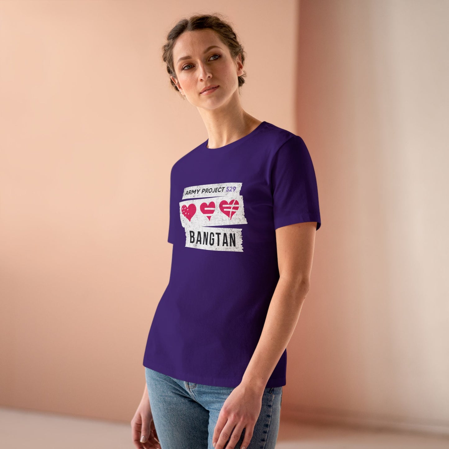 OT7 Women's Tee - AP529 <3 Bangtan - Soft Jersey T-Shirt