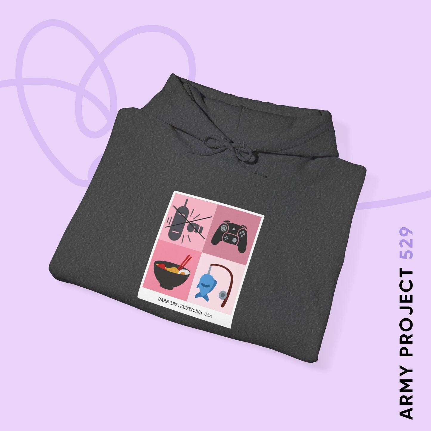 Jin Hoodie - Funny Fanmade BTS Merch - Care Instructions - Cozy Unisex Sweatshirt