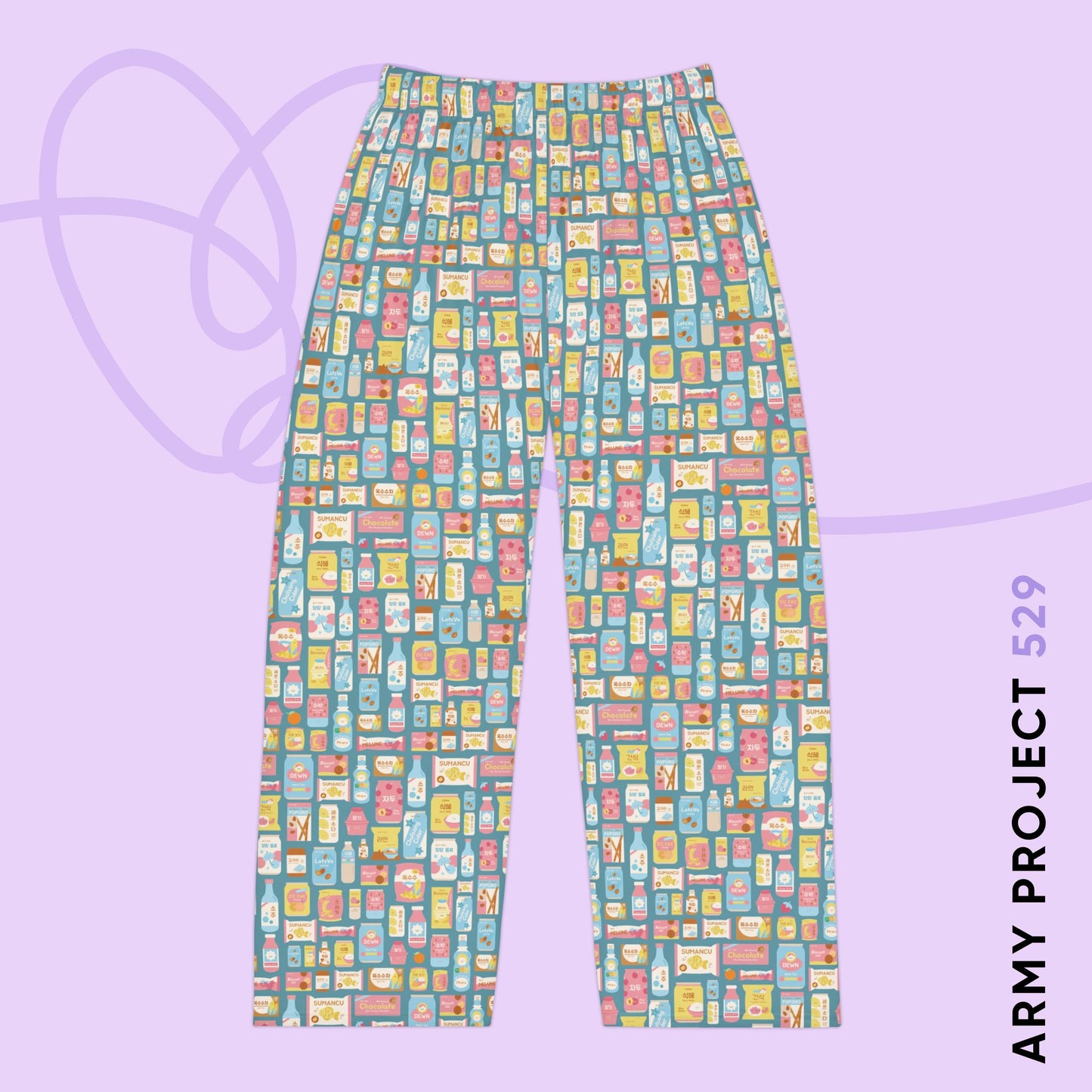 Sweet Pastel Korean Snack Pajama Pants - Unisex K-Pop Lounge Wear