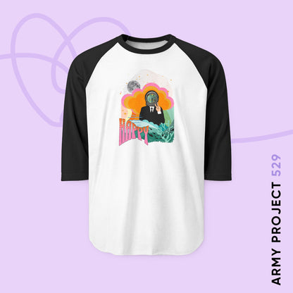 Jin Baseball Tee - Fanmade BTS Retro Series - 60s Mod Aesthetic - 3/4 Sleeve Unisex T-Shirt