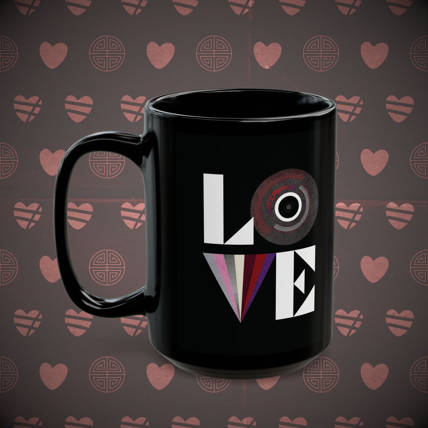 OT7 Coffee Mug - Love Record - Black 15 oz Ceramic