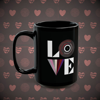 OT7 Coffee Mug - Love Record - Black 15 oz Ceramic