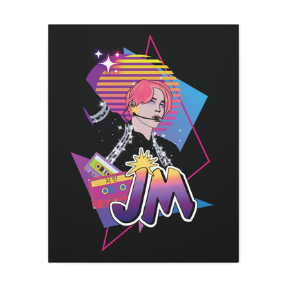 Jimin Canvas Wall Art - Fanmade BTS Retro Series - 80s Pop Aesthetic - Framed Wall Decor